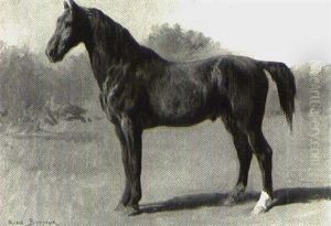 A Bay Horse In Landscape by Rosa Bonheur