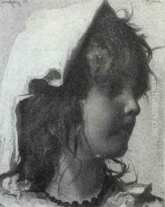 Portrait Of A Young Girl by Adriano Bonifazi