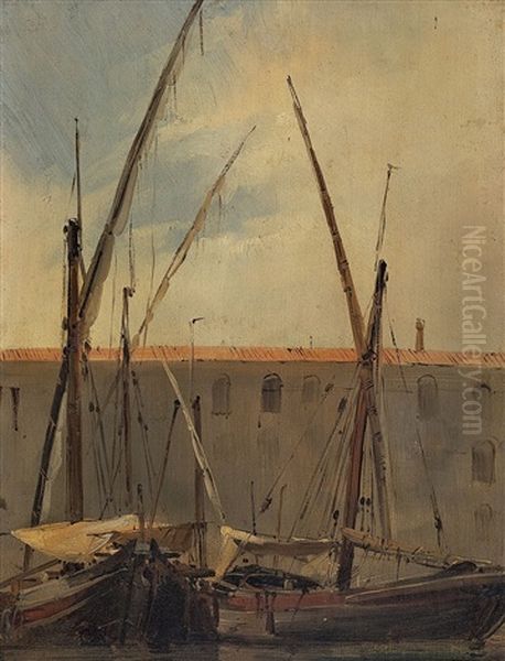 Segelschiffe In Einem Sudlichen Hafen (venedig?) - view 1