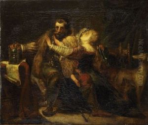 Scene Troubadour Dans Un Interieur by Richard Parkes Bonington
