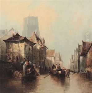 Venetian Canal Scene by Richard Parkes Bonington