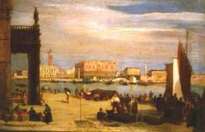 Vue Du Palais Des Doges A Venise by Richard Parkes Bonington