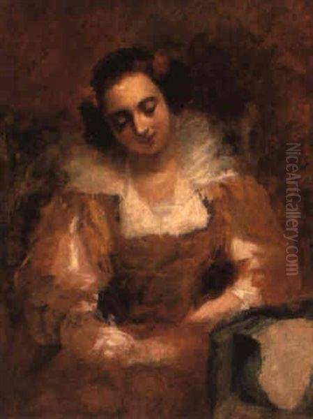Portrait Of A Venetian Girl In A Yellow Dress - view 1