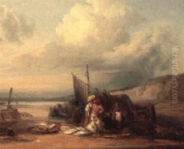 Fisherfolk On The Beach - view 1