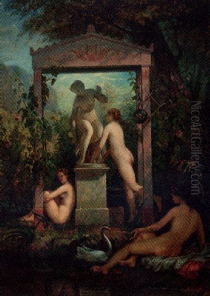 A Statue Of Eurydice Surrounded By Nymphs - view 1