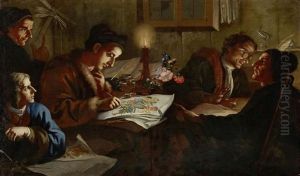 An Artists' Studio by Giuseppe Bonito