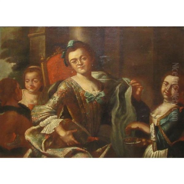 A Lady With Her Daughters - view 1