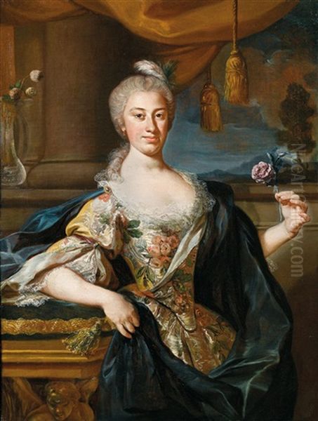 Portrat Einer Dame Mit Einer Rose - view 1