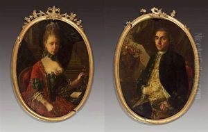 Portrait De Ignace De Mascagni Roezza (+ Portrait De Jeanne De Mascagni Roezza; Pair) by Giuseppe Bonito