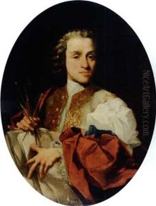 Self Portrait Of The Artist Drawing Perspectives by Giuseppe Bonito