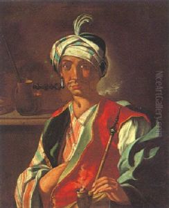 Portrait Of An Ottoman Pipe-smoker by Giuseppe Bonito