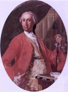Portrait Of Signor Palma, Viceroy Of Naples Wearing A Red Jacket And An Embroidered Waistcoat, Holding A Cane