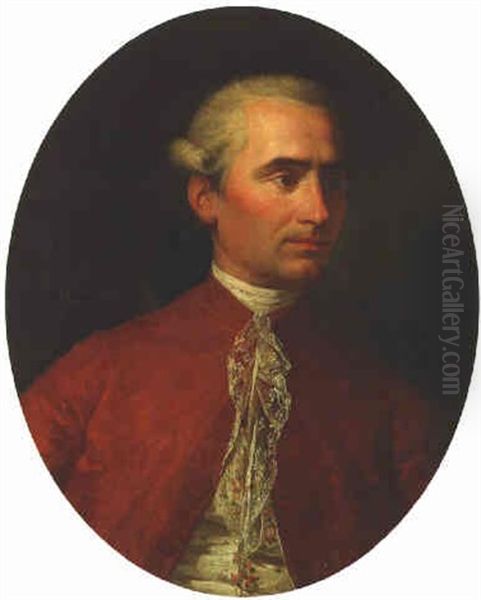 Portrait Of A Gentleman In A Red Coat And An Embroidered Waistcoat - view 1