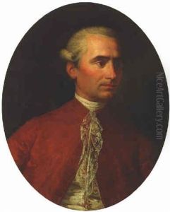 Portrait Of A Gentleman In A Red Coat And An Embroidered Waistcoat