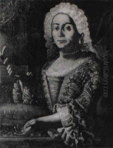 Portrait Of A Woman Holding A Book by Giuseppe Bonito