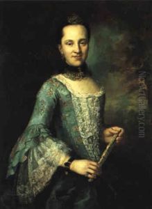 Ritratto Di Dama Di Raso Verde En Plein Air by Giuseppe Bonito