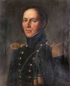 Bildnis Einer Dame (+ Bildnis Eines Uniformierten Herrn; Pair) by Jean Baptiste Bonjour