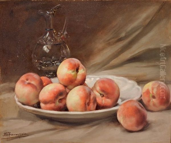 Nature Morte Aux Peches Et A La Carafe En Verre - view 1
