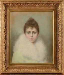 Portrait De Jeune Femme by Leon Bonnat