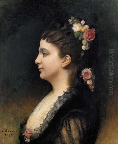 Portrat Einer Dame Mit Blumenschmuck - view 1