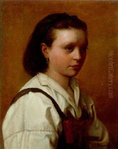 A Portrait Of A Girl by Leon Bonnat