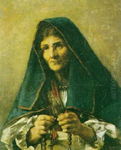 Betende Alte Frau by Leon Bonnat