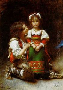 Les Deux Enfants Italiens by Leon Bonnat