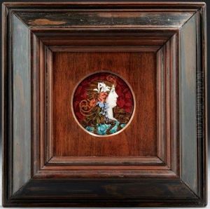 Profil De Jeune Fille En Medaillon by Pierre Bonnaud