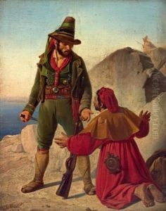 Le Brigand Napolitain Detroussant Un Pelerin De Saint Jacques by Claude Bonnefond