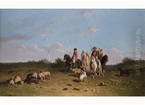 Arabische Reiter In Orientalischer Landschaft - view 1