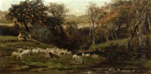 Paturage Pres Du Ruisseau by Henri Arthur Bonnefoy