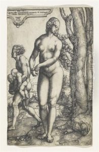 Rhea Silvia, With Romulus And Remus In The Background by Heinrich Aldegrever
