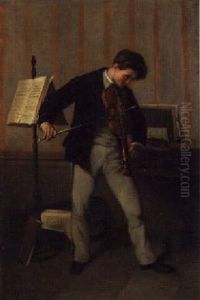 Tuning The Violin by Felix Alfred Bonnet