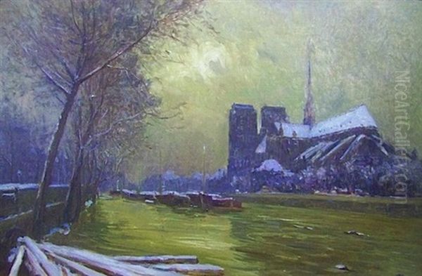 Notre-dame De Paris Sous La Neige - view 1