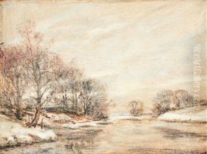 Vinterlandskap, Danmark by Eva Bonnier
