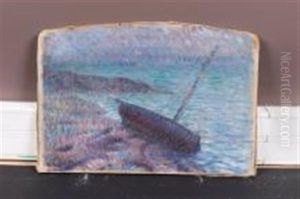 Barque Sur Le Rivage by Ernest-Lucien Bonnotte