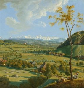View Of The Bernese Alps Near Sinneringen by Abraham Sigmund A. von Bonstetten