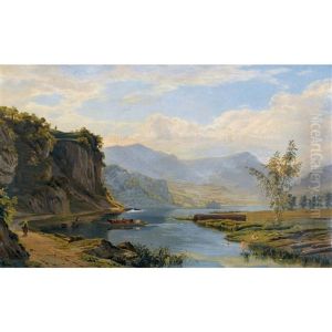 Viehtransport Auf Dem Lauerzersee Mit Blick Auf Die Rigi