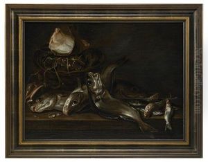 Stilleben Med Fiskar Pa Bord by Jan De Bont