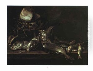 Nature Morte Med Fisk Og Muslinger Pa Et Bord