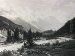 Gebirgstal Mit Einem Bach by Paula Bonte