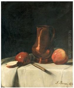 Nature Morte Aux Pommes Et Pichet D'etain by Francois Bonvin