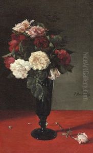 Roses In A Vase by Francois Bonvin
