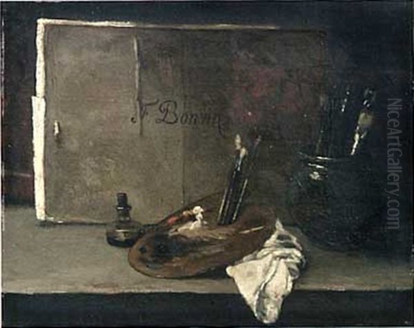 Nature Morte A La Palette Et Au Pinceau - view 1