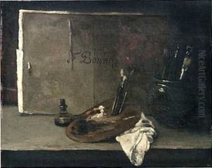 Nature Morte A La Palette Et Au Pinceau by Francois Bonvin