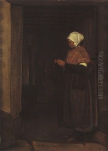 Paysanne Tricotant by Francois Bonvin