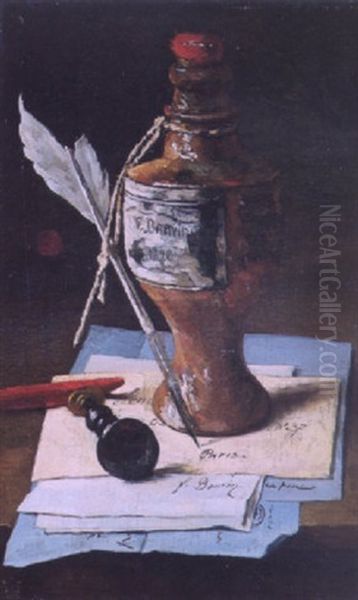 Inkstand, Plume And Letters - view 1