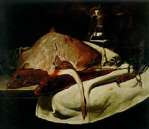 Still Life With Sting Ray And Red Mullets - view 1