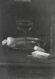 Nature Morte Au Verre Et Au Cirton Pele by Francois Bonvin