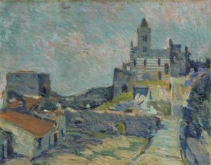 Scorcio Di Paese Con Chiesa Sullo Sfondo Scorcio Di Paese Con Chiesa Sullo Sfondo